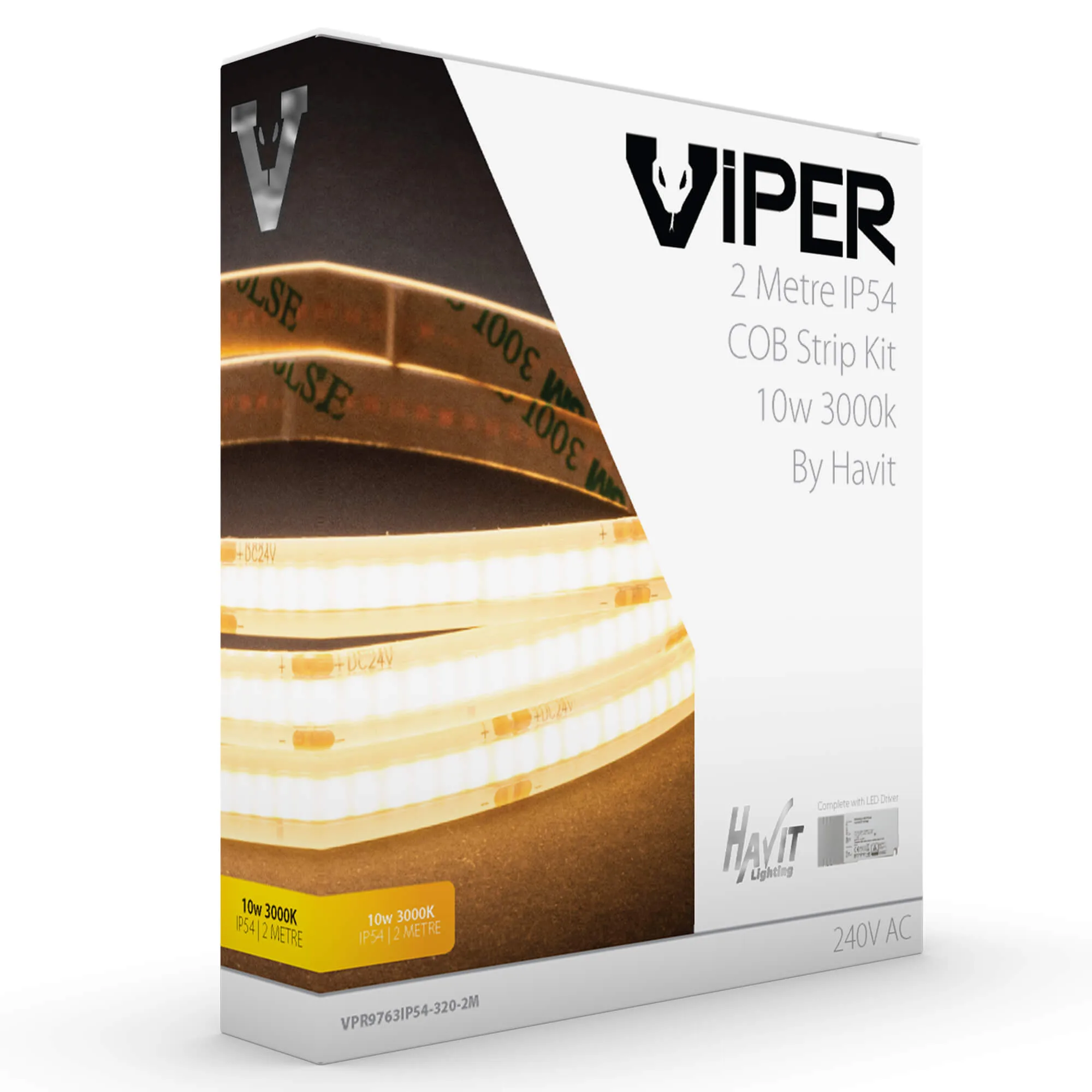 Viper 10W 2M 3000K Strip Light Kit