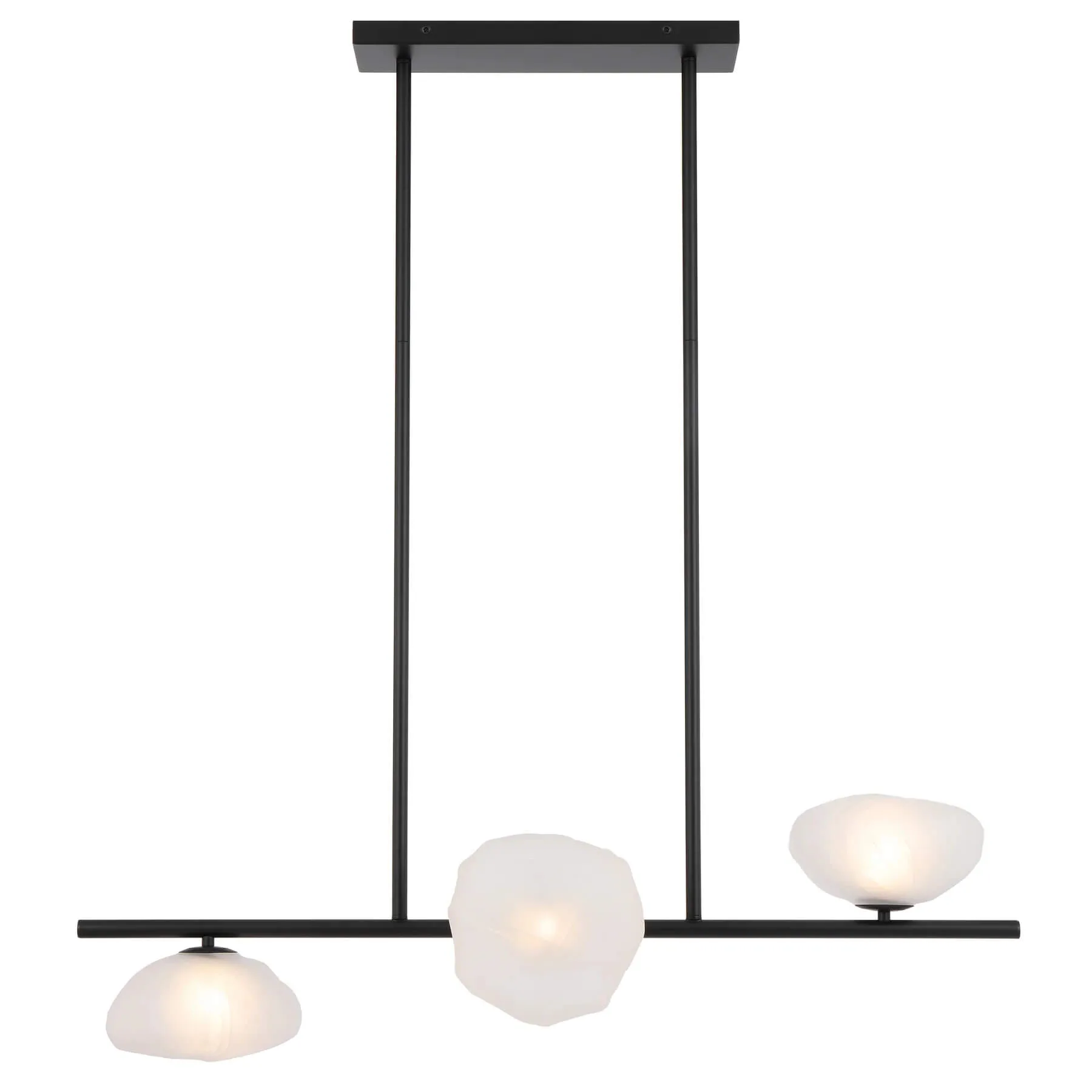 Telbix Zecca 3 Light Ceiling Pendant with Burlap Texture Glass Shades