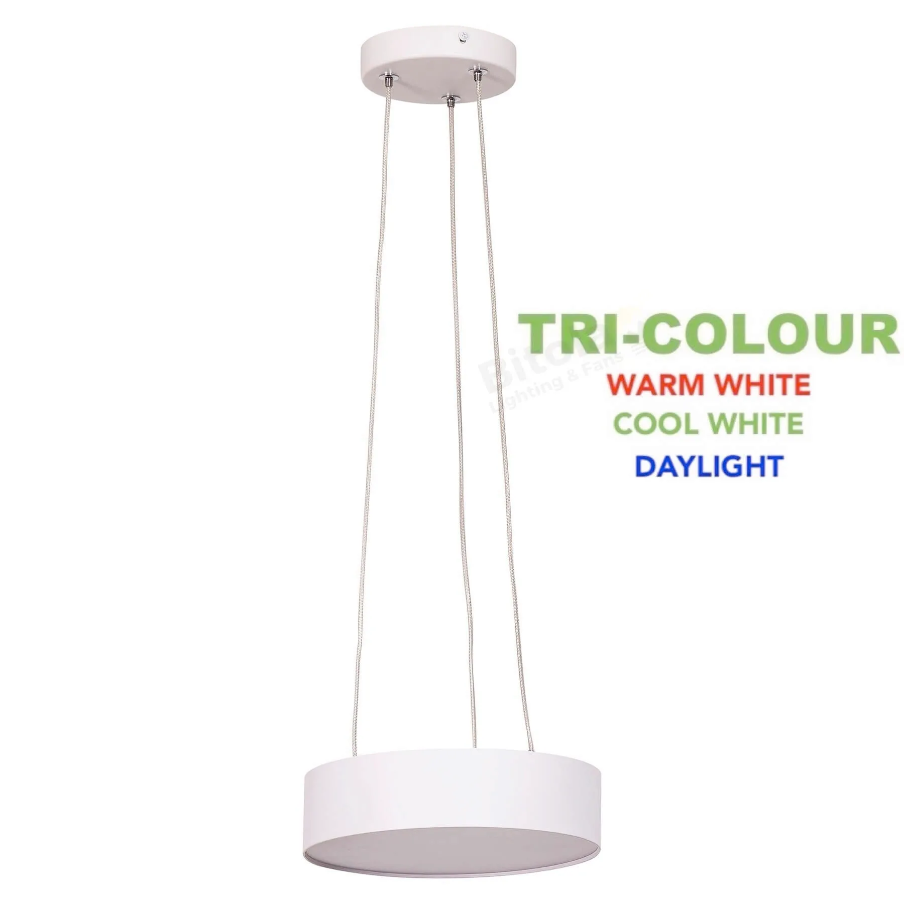 Havit Nella White 220mm Tri-Colour 20w LED Ceiling Pendant Light